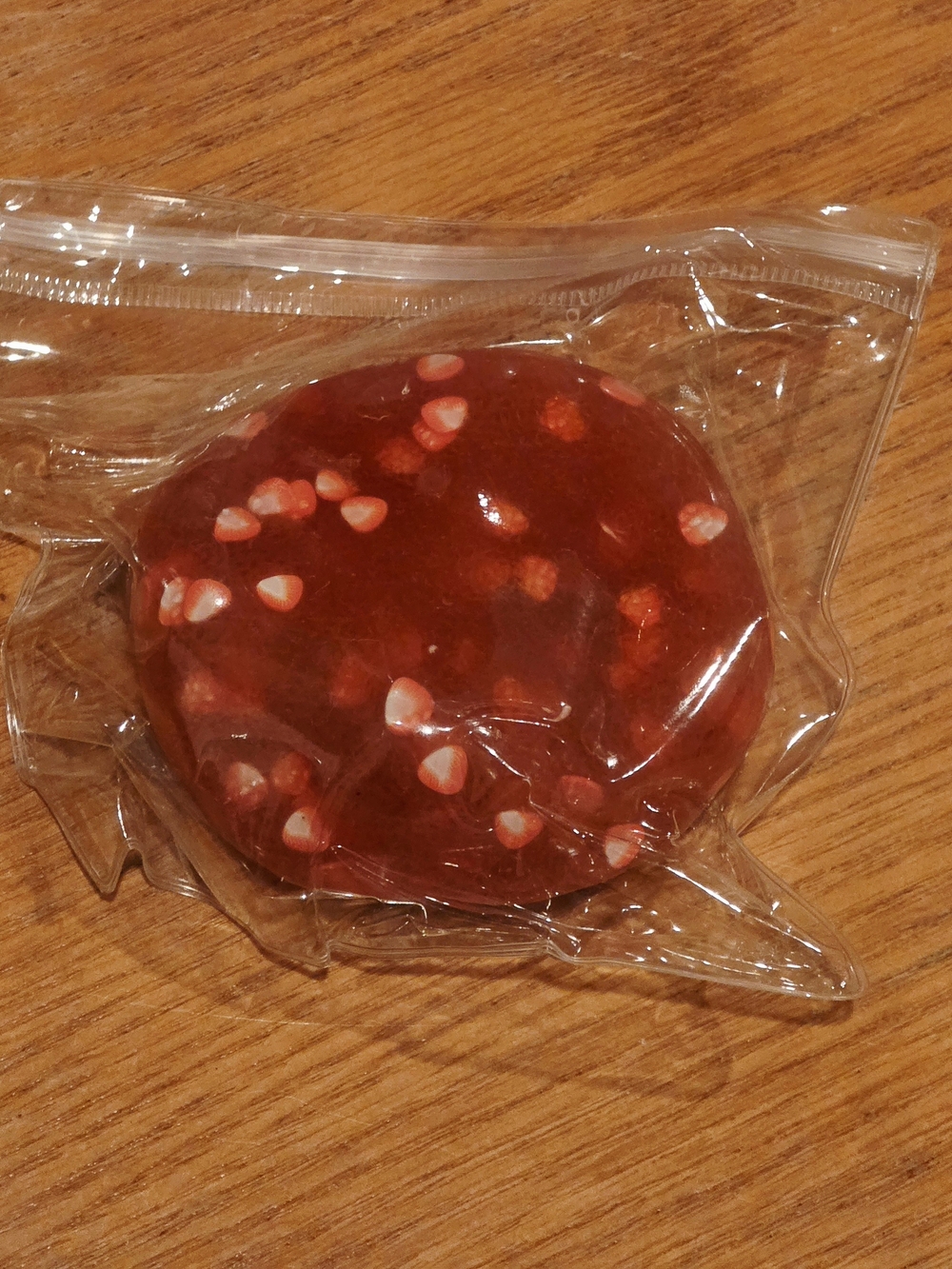 Red Strawberry Slushy Ball Squishy w Strawberry Charms Inside